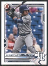 2021 Bowman Draft #BD-100 Heriberto Hernandez Tampa Bay Rays 50559