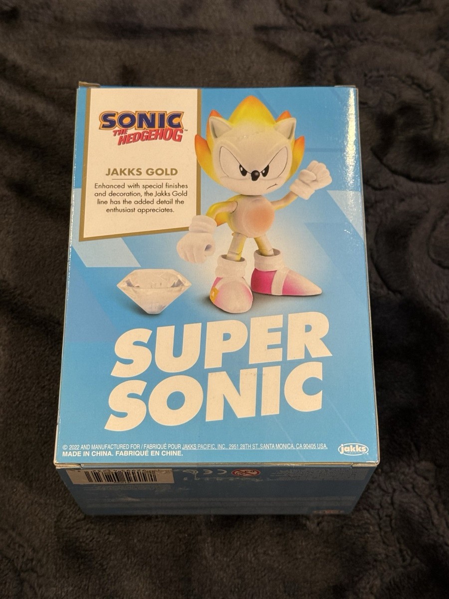 Jakks Gold Sonic The Hedgehog Super Sonic With Chaos Emerald New
