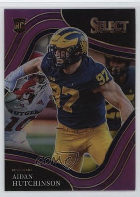 2022 Panini Select Draft Picks Purple Prizm 12/75 Aidan Hutchinson Rookie RC x5u