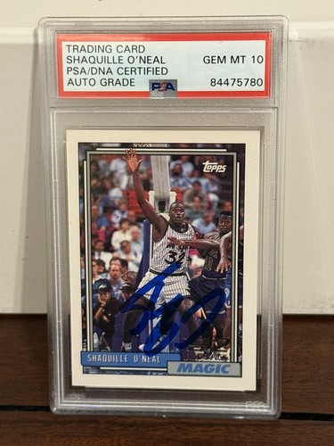Shaquille O'Neal SIGNED 1992-93 Topps #362 Rookie - Auto PSA 10