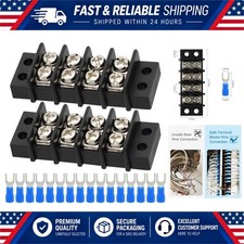 GUBCUB 4 Circuit Terminal Block 20-30A 450V Dual Row Screw Strip + 16 Heat