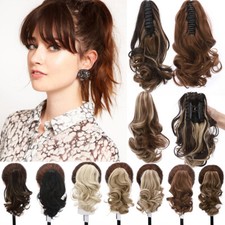 12 Inch Short Curly Clip in Claw Ponytail Hair Extension Synthetic Hairpiece US