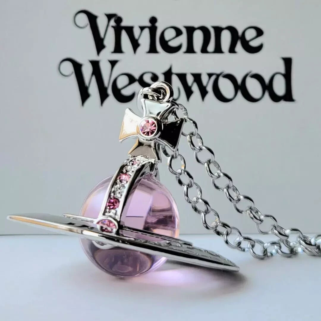 Vivienne Westwood Small Orb Necklace Pendant Pink x Silver Vivienne Westwood Small Orb Necklace Pendant Pink x Silver
