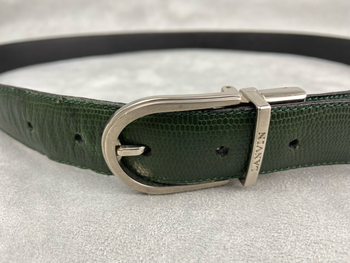 Ceinture Lanvin En Cuir Vert – Style Golf, Taille L, Occasion En Bon état