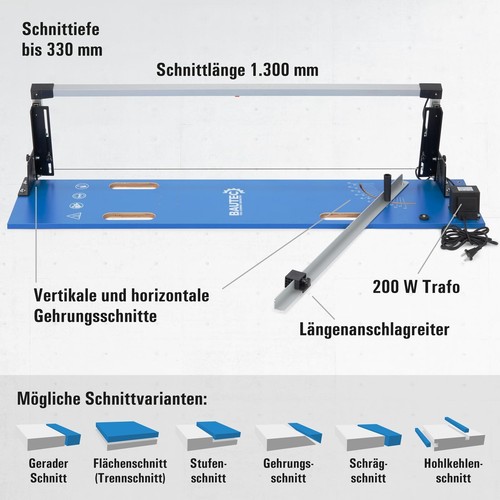 BAUTEC Styroporschneider GAZELLE + STYROCUTTER 250W (Dauerbetrieb) + 10 Drähte - Bild 3 von 97