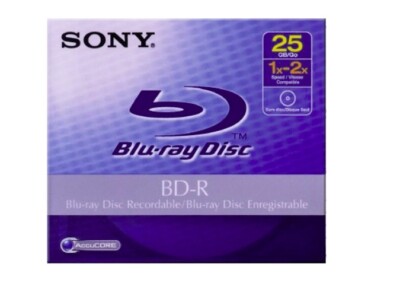 Sony BNR25A Full HD 1080 Recordable BD-R Blu-Ray Disc 25GB 1-2X