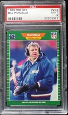 Bill Parcells 1989 Pro Set RC PSA 9 Rookie Card Giants HOF Coach #293. rookie card picture
