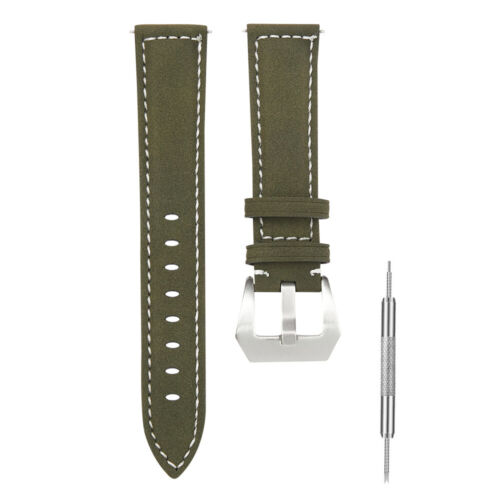 18|20|22|24 mm Echtleder Uhrenarmband Ersatz Band Ersatz Lederband Flach Basic - Bild 18 von 32