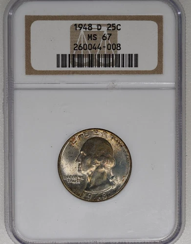 1948 D Washington Quarter MS 67 NGC 25C