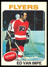 1975-76 OPC O PEE CHEE #38 ED VAN IMPE EX-NM PHILADELPHIA FLYERS HOCKEY CARD