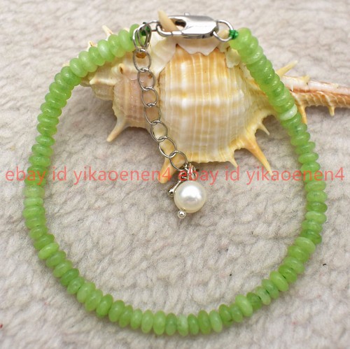 Charming New Fashion 2x4mm Green Peridot Gems Rondelle Beads Bracelet 7.5" - Picture 17 of 25