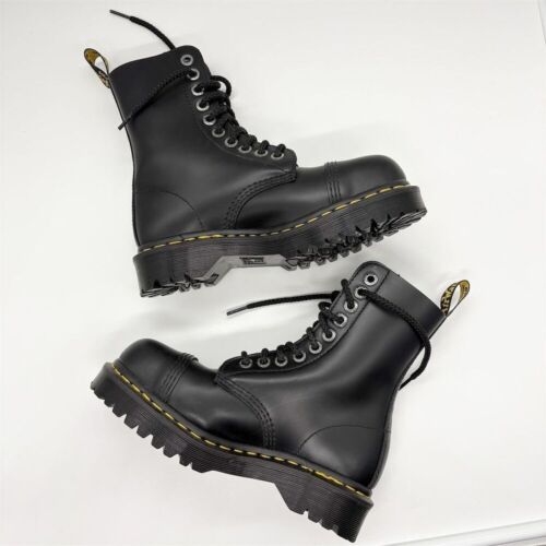 Botas Dr. Martens 8761 Bxb Cuero Media Pantorrilla Para Hombre Talla 5 Negras Combate Puntera de Acero - Imagen 2 de 7
