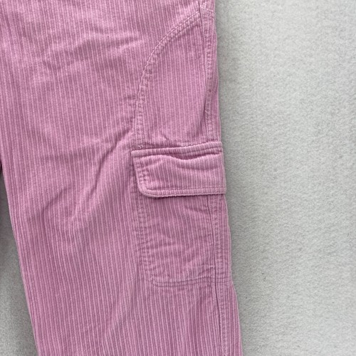Hot Topic Corduroy Pants Women's Junior’s 9 Pink Relaxed Straight Cargo Grunge - Picture 3 of 13