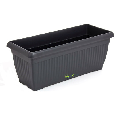 riesiger Blumenkasten Balkonkasten Blumentopf Kunststoff 60x24 cm grau anthrazit