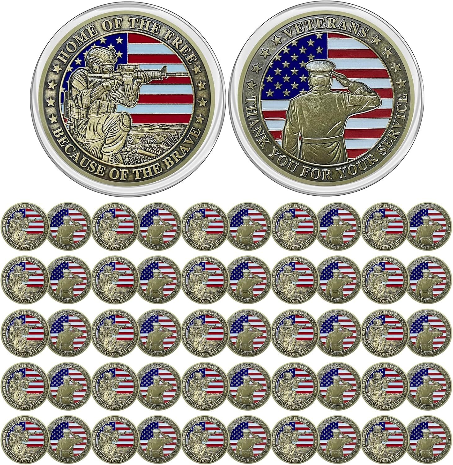 50XMilitary Veterans Thank You for Your Service Challenge Coin Appreciation Gift