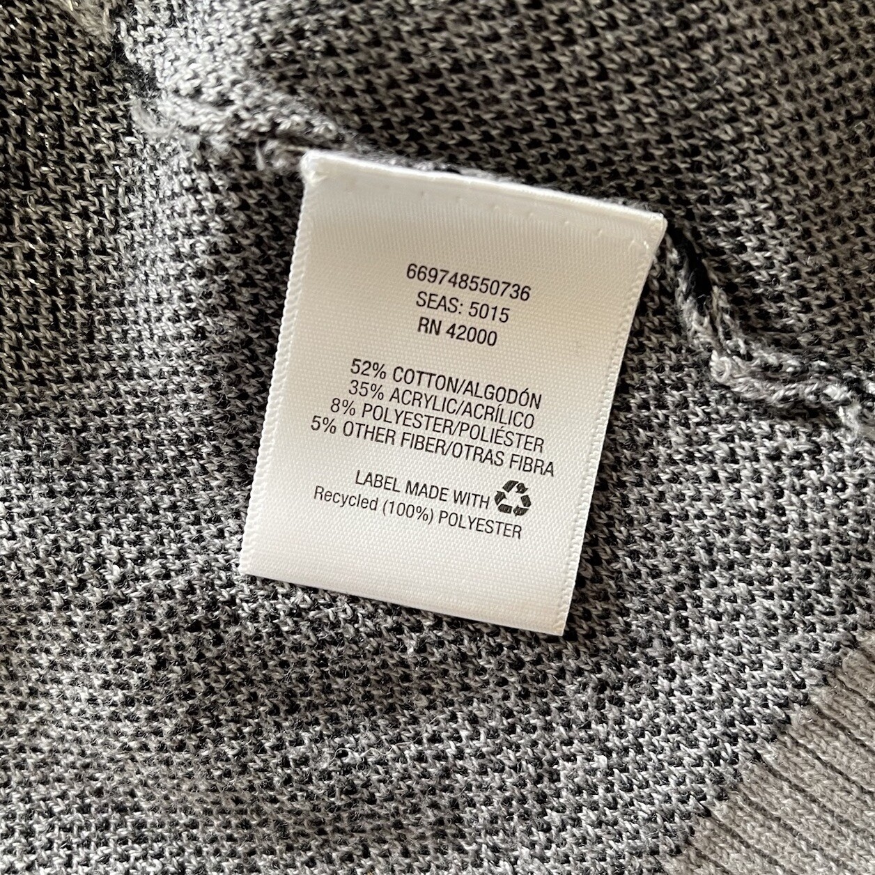 Basic Editions Black Gray Cotton Blend Open Cardi… - image 7