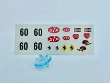 Hot Wheels Redline ( FERRARI 312P YELLOW + WHITE BADGE )~DECAL SET + WINDSHIELD