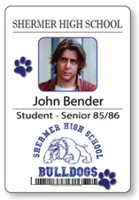 JOHN BENDER BREAKFAST CLUB NAME BADGE & BUTTON HALLOWEEN COSPLAY PIN BACK