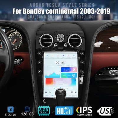 For Bentley Continental Gt 2003-2019 Android Radio Tesla Style Screen Gps Navi