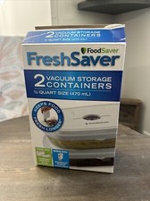 2 Pack Food Saver Fresh Saver 2 Vacuum Storage Containers 1/2 Quart Size