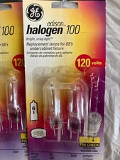 One  G.E. 72870 2 Pack Edison Halogen 100 lamps 120 Volt New