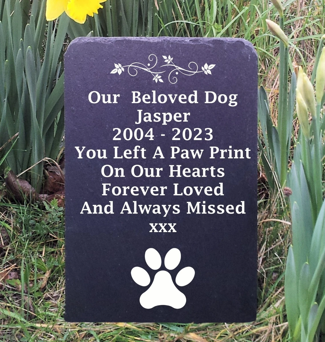 Natural Slate Pet Dog Memorial Grave Marker Headstone 3 Sizes Available Fs6