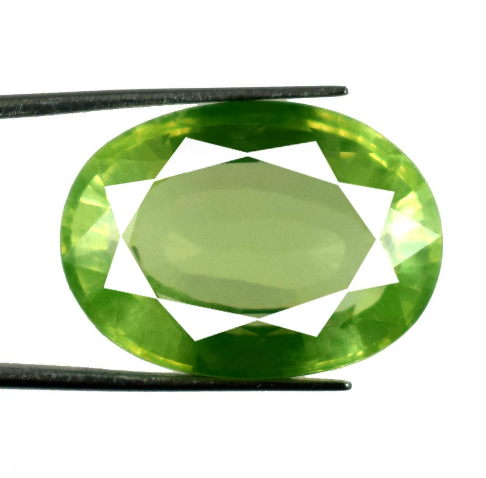 38.35 Karat Ovaler Pakistan Peridot Lose Edelstein Natur Zertifiziert L9867 Sehr - Bild 4 von 4