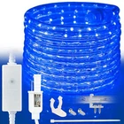 Blue 8-Mode LED Outdoor Waterproof Rope Light 10' 25' 50' 100' 150' 300' ft