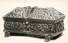Ethnic Antique Casket Walnut Gothic Vtg Postcard H31