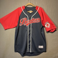 Dynasty Boston Red Sox Jersey Large 42-44 Blue White USA Baseball MLB Button Up