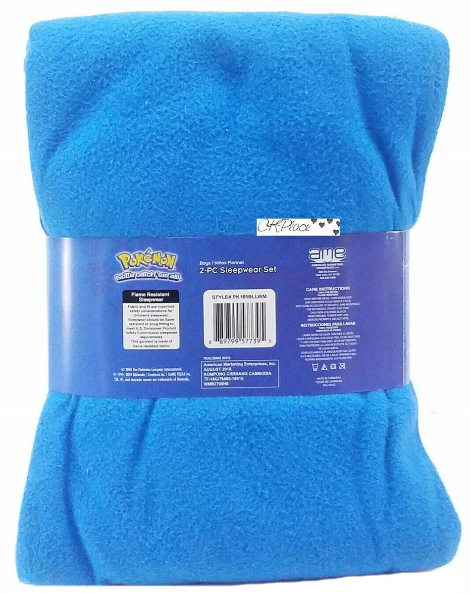 Pokemon Boys 2 Piece Flannel Sleepwear Pajama Set Size 6-16 | eBay