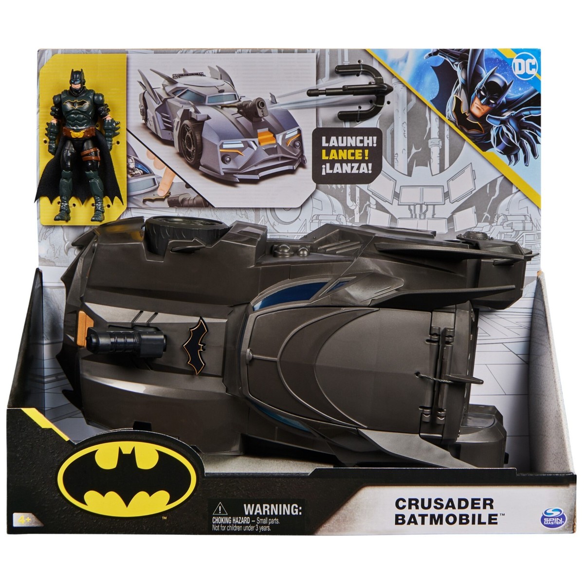 DC Comics, Crusader Batmobile Playset with Exclusive 4-inch Batman