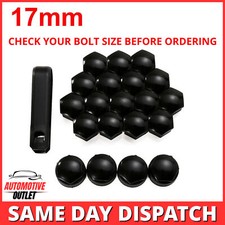20x17mm GLOSS BLACK WHEEL NUT