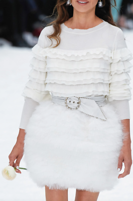 $2950 CHANEL 19A BLACK KNIT RUFFLE SWEATER PULLOVER TOP 34 XS | eBay