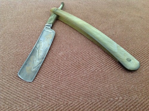 Wilbert Cutlery Co "Silver King" Straight Razor, Etched Face - Afbeelding 4 van 9