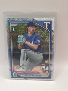 Brock Porter 2024 Bowman Chrome Mega Box Mojo Refractor 1st #BCP-36 Rangers B-17