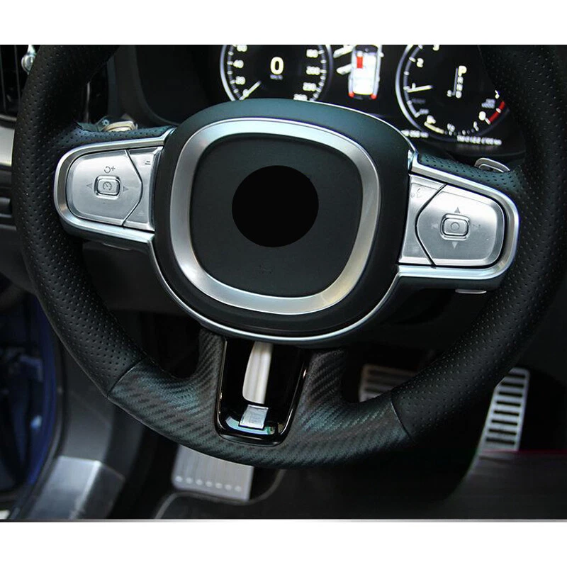 Cubierta de embellecedor para Volvo XC60 XC90 S90 V90 2017-2021 ABS botón volante coche Foto 4 de 4