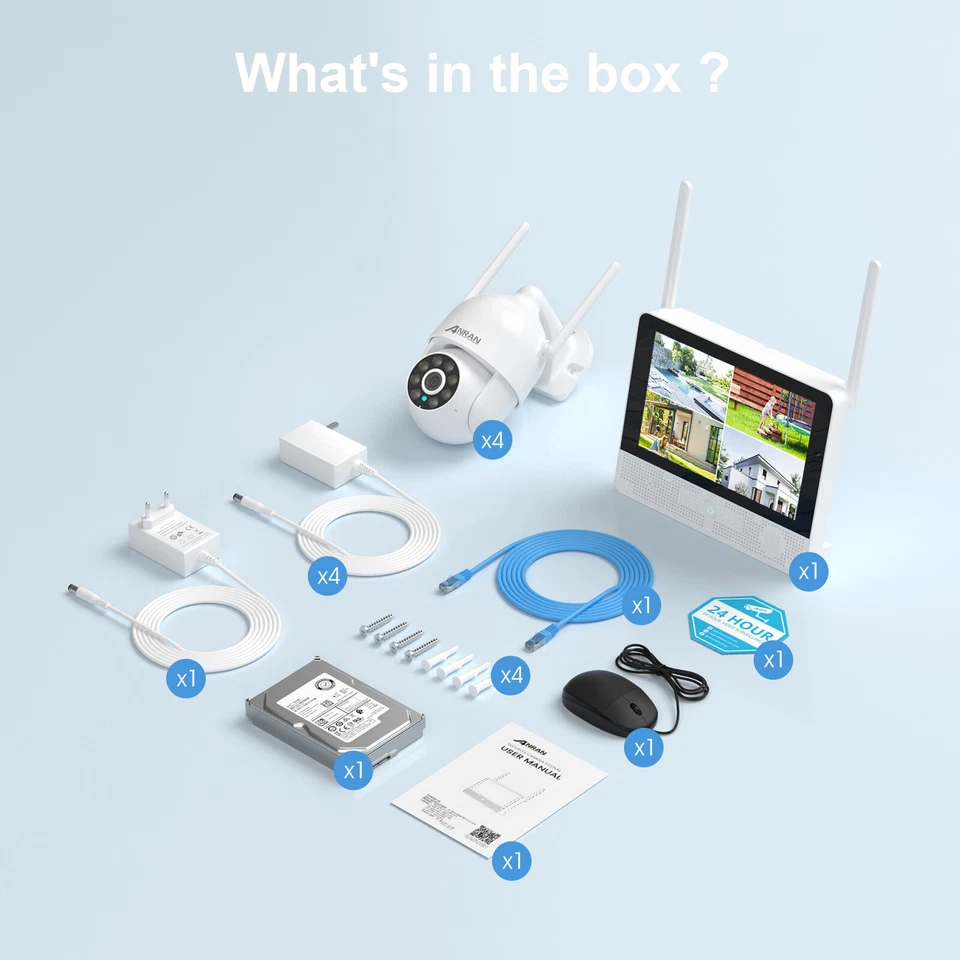 ANRAN Audio Outdoor Wireless Security WiFi Camera System CCTV 5MP HD NVR 2TB HDD - Image 2 of 4