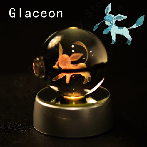 Pokemon 3D Crystal Ball Lamp Pikachu Mewtwo Gengar Figurine Gift - Picture 28 of 46