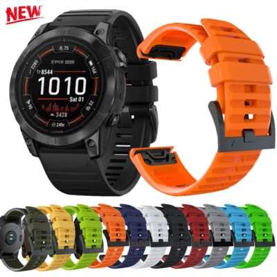 22 26mm Silicone Strap for Garmin Fenix 8 7X 7 Pro Solar/6X 6 5X Plus Watch Band
