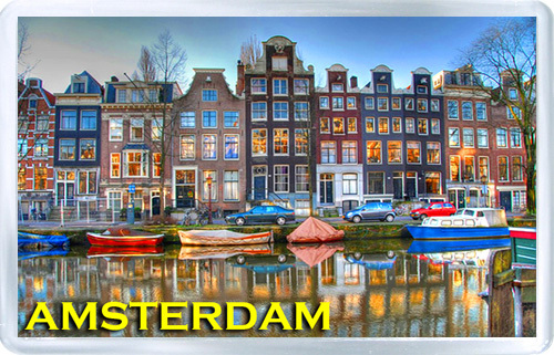 Amsterdam Fridge Magnet Souvenir New MOD.2 Calamita Frigorifero - Photo 1 sur 1