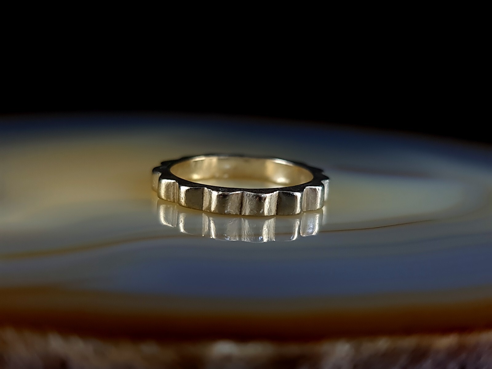 Ring Silver 925 Waves Solid Modern & Striking 17m… - image 1