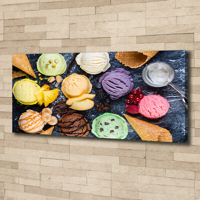 Leinwandbild Kunst-Druck 125x50 Bilder Essen & Getränke Buntes Eis