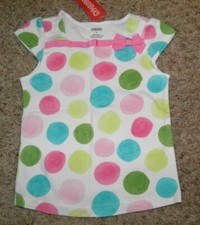 GYMBOREE "Flower Garden" Polka Dot Bow Top Size 4 NEW