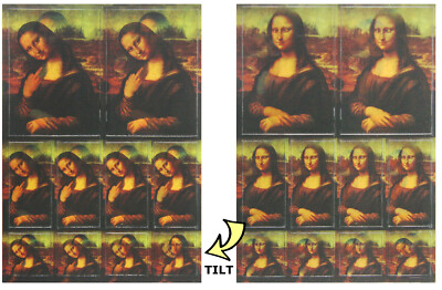 Mona Lisa Cross Eyed - 10 stickers 3 different sizes - Animated Sticker Postcard