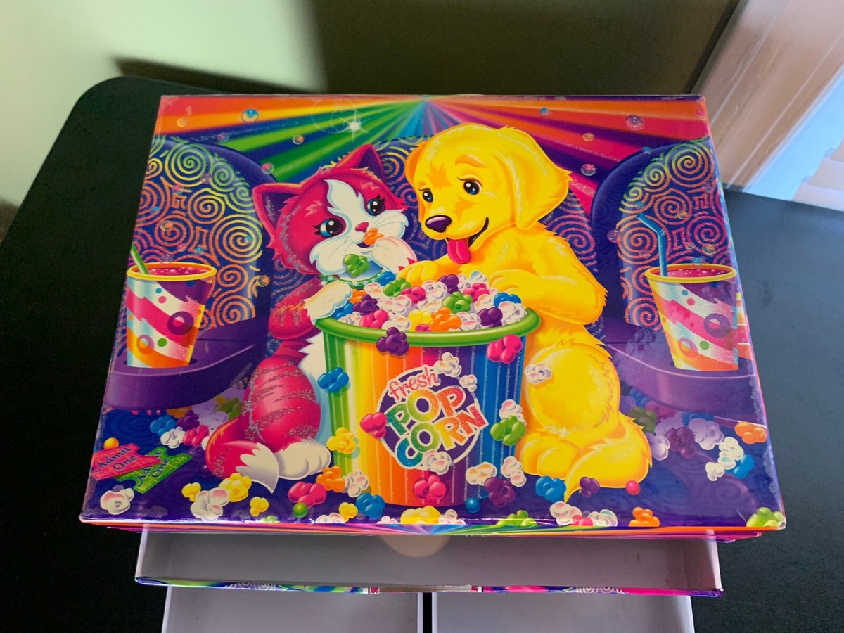 Vintage Lisa Frank Movie Theater Dog Cat Jewelry Box Trinket