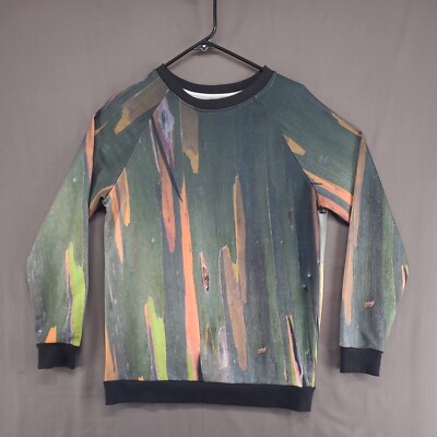 VIDA Crewneck Sweatshirt Unique Studio Artist Colab Multicolored Woodgrain Large