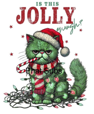 Sublimation Print Is This Jolly Enough Cat Ready To Press Heat Transfer