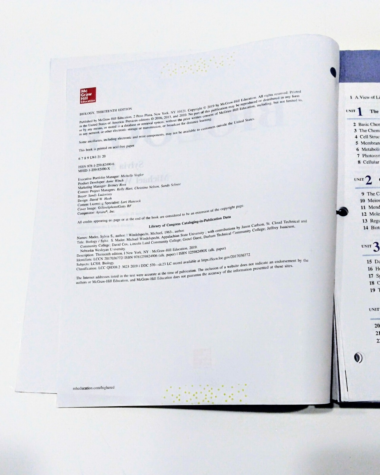 Biology, 13th Edition, Loose Leaf Textbook (McGraw Hill) by Mader