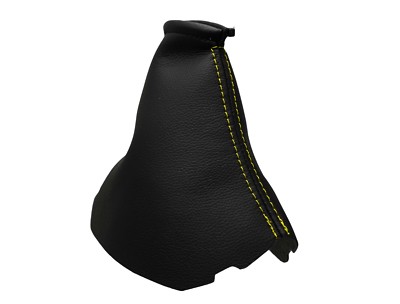 Toyota Auris (2006-2012) 100% Genuine Leather Shift Lever Headphones - Yellow Stitching
